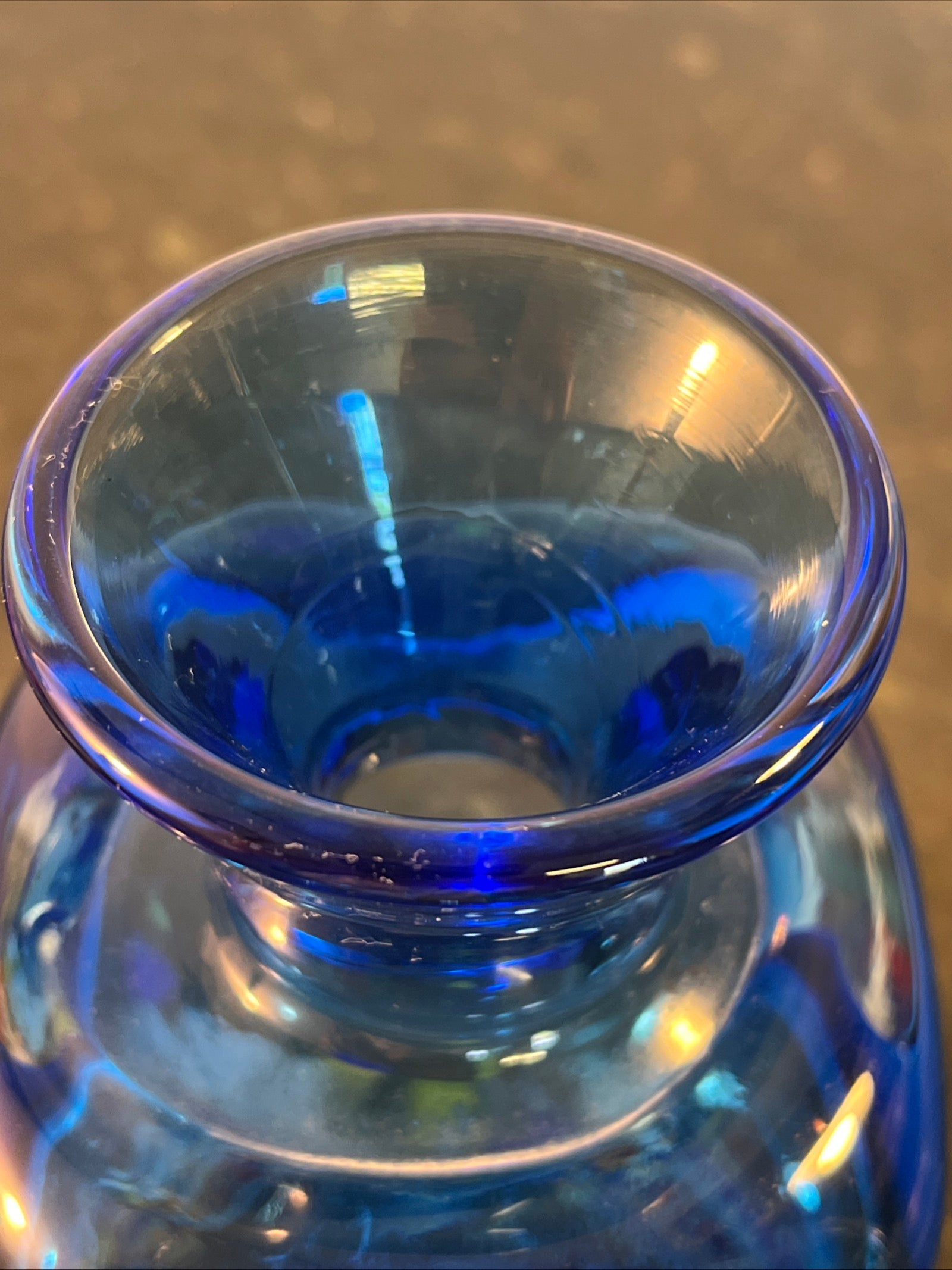 Blue Art Glass Vase Studio Glass Square Confetti Decorative
