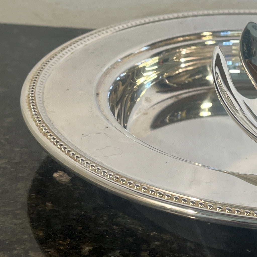 Silver Plated Serving Set With Two Plates Serving Spoon And Fork