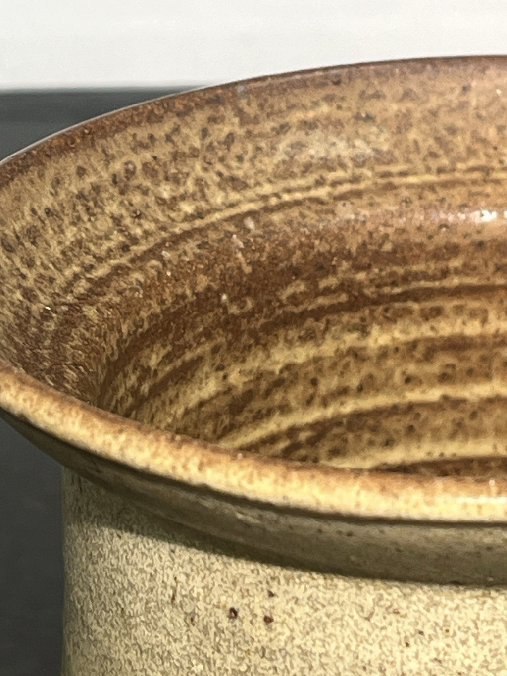 Karen Ross Studio Pottery Lidded Jar Speckled Stoneware Signed British