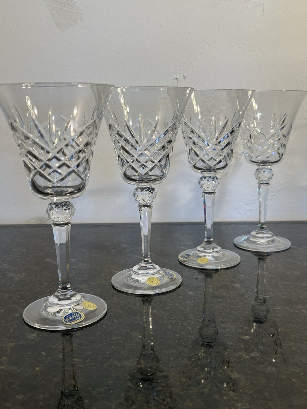 Bohemia Crystal Wine Glasses Cut Lead Crystal Goblets Set