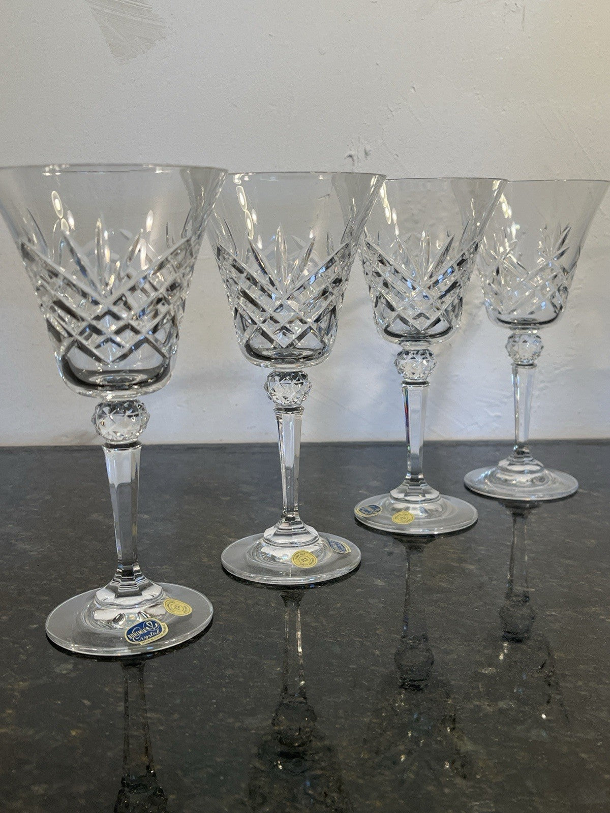 Bohemia Crystal Wine Glasses Cut Lead Crystal Goblets Set