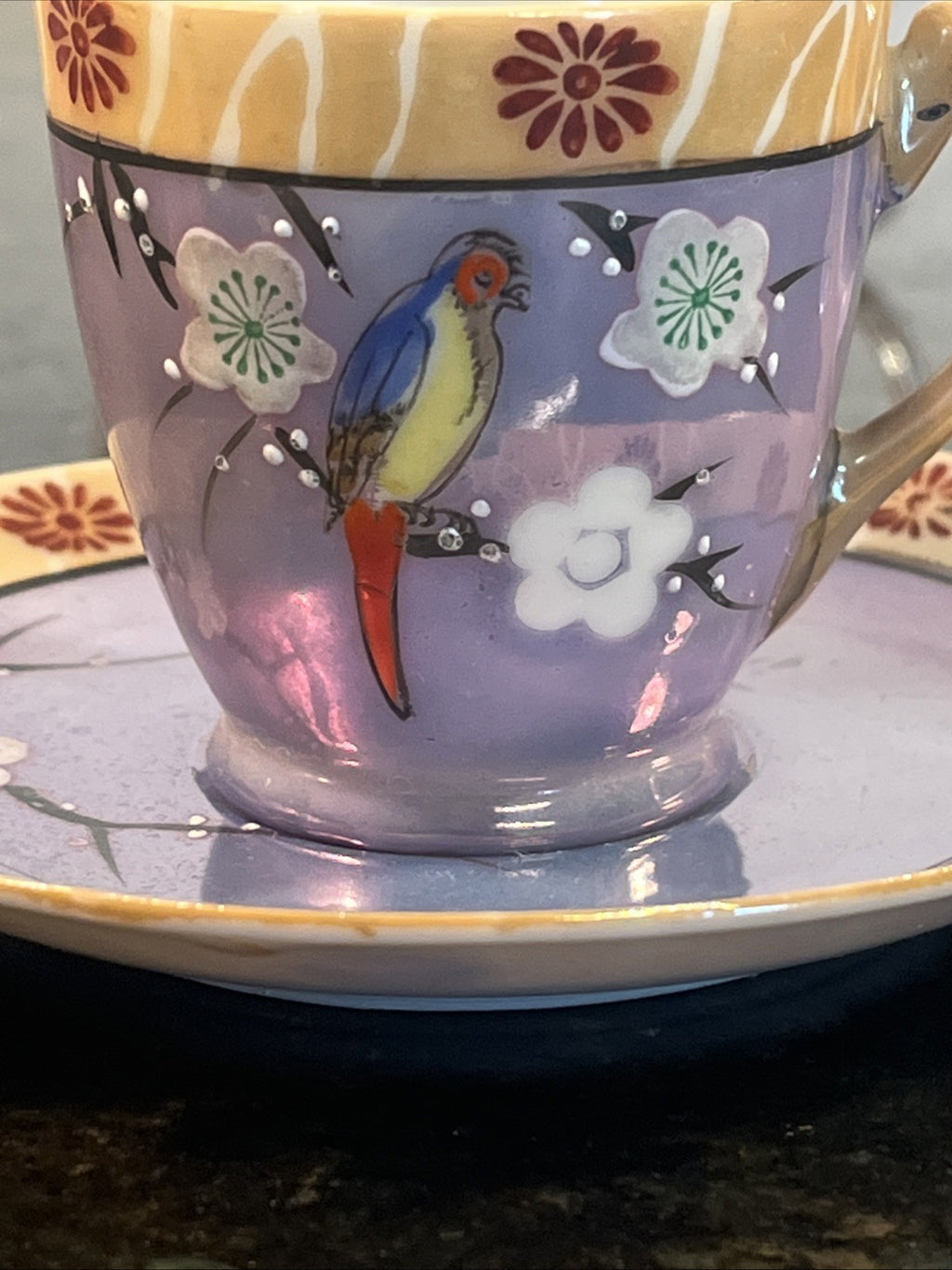 Chikaramachi Noritake Tea Set Bird Blossom Lustre Japan