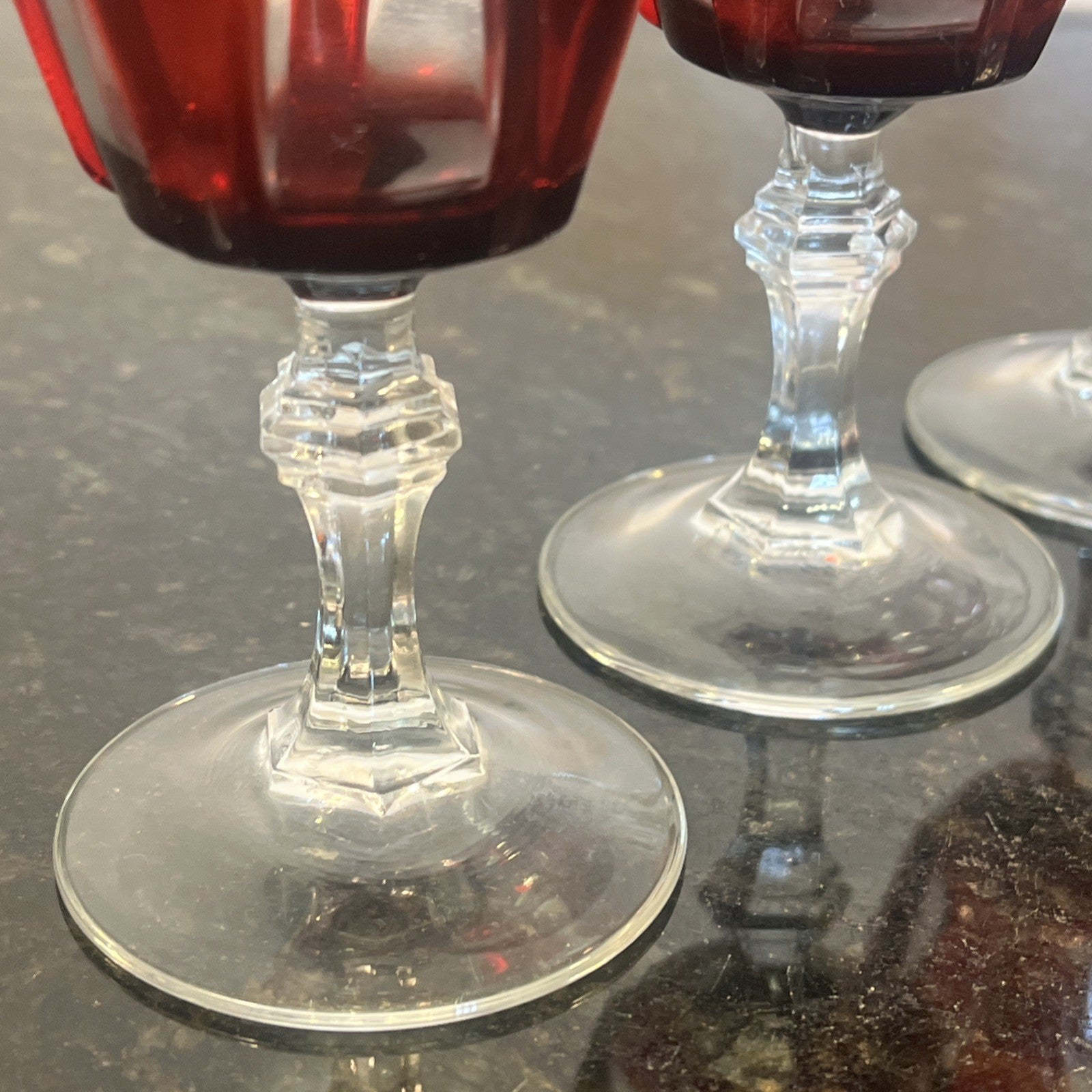Cristal d’Arques Durand Gothic Ruby Red Wine Glasses Set Of Six