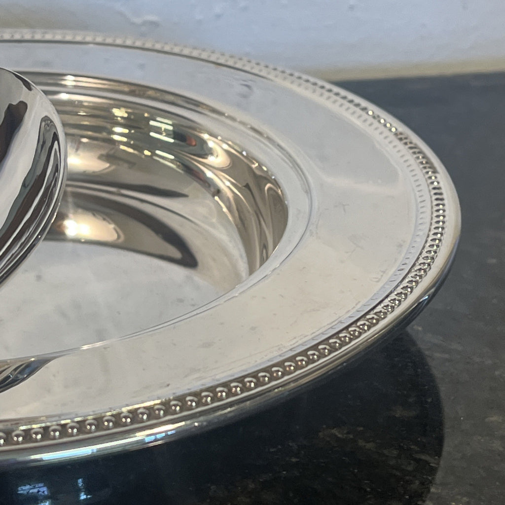 Silver Plated Serving Set With Two Plates Serving Spoon And Fork