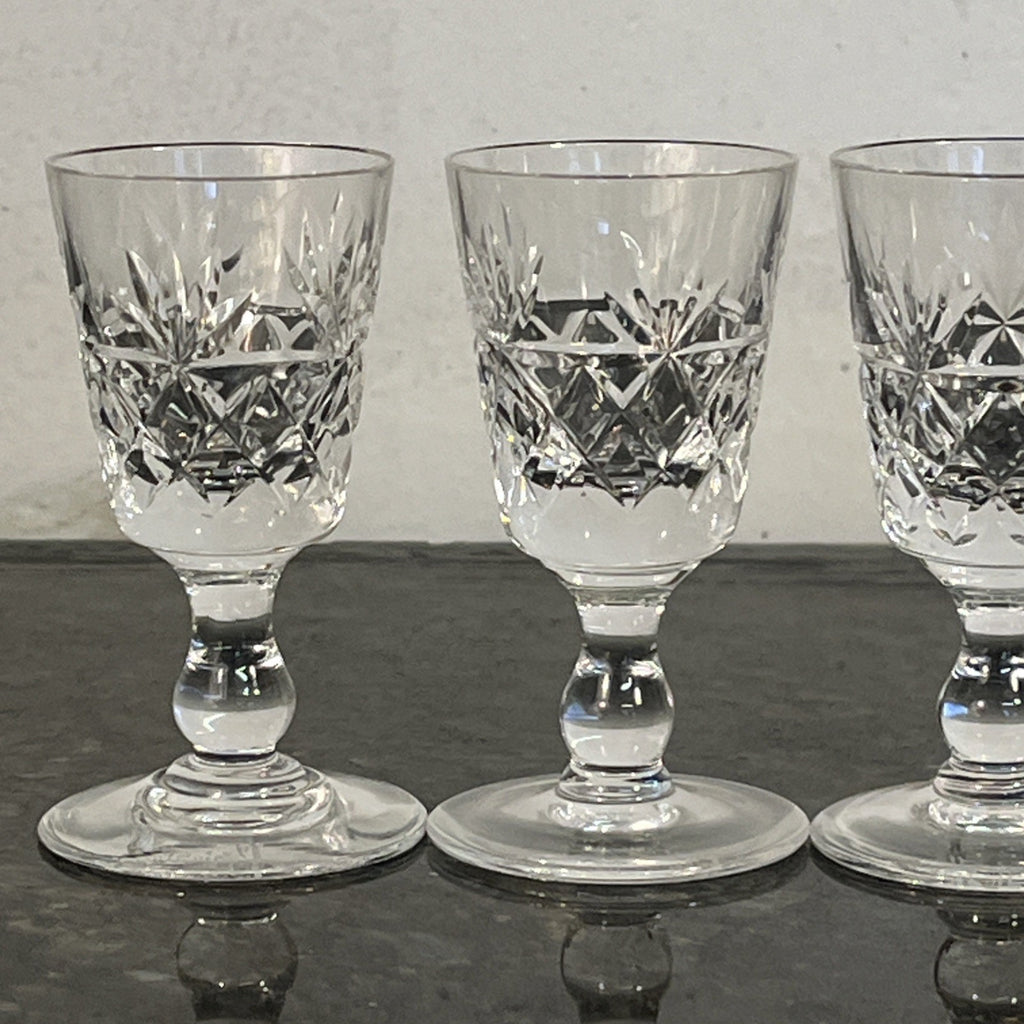 Set of 6 Royal Brierley Cut Crystal Liqueur Glasses England