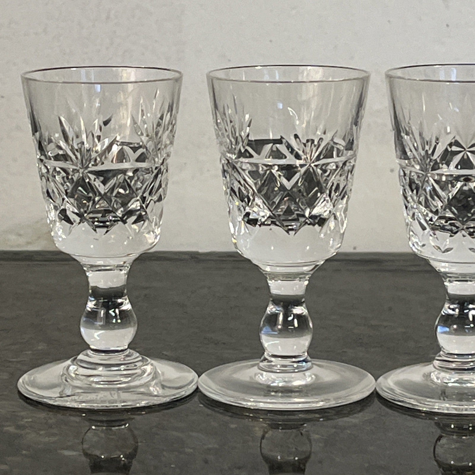 Set of 6 Royal Brierley Cut Crystal Liqueur Glasses England