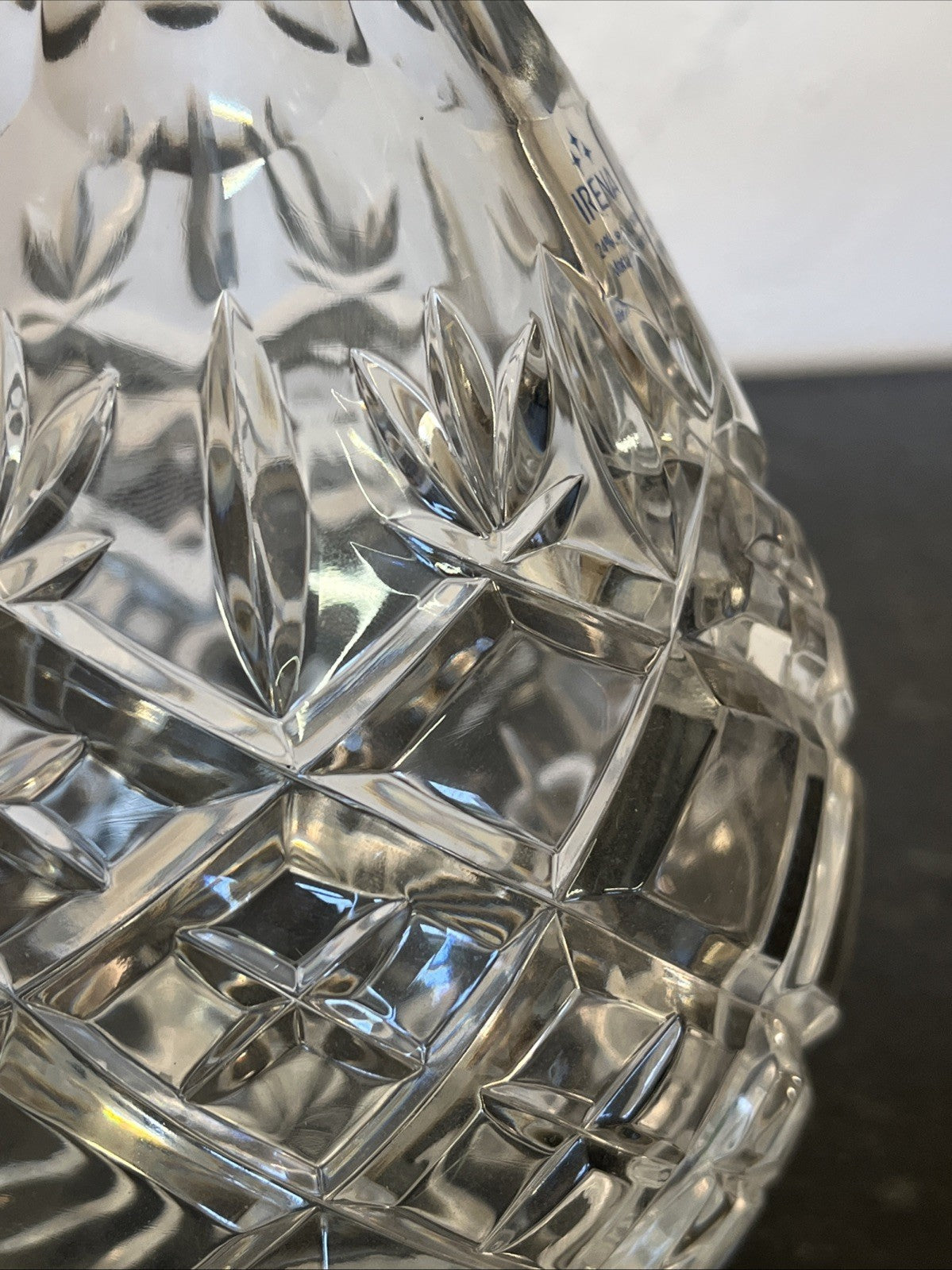 Lead Crystal Decanter Irena Poland Cut Glass Whisky Brandy Wine with Stopper