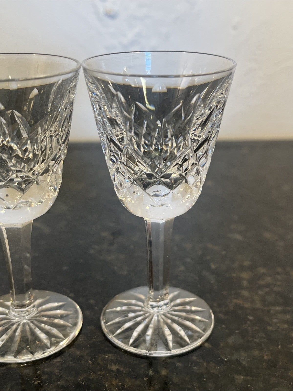 Waterford Lismore Crystal Cordial Glasses Set 6 Cut Crystal Ireland