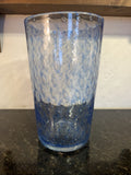 Vintage Blue Bullicante Art Glass Vase Italian Style Heavy Cased Glass