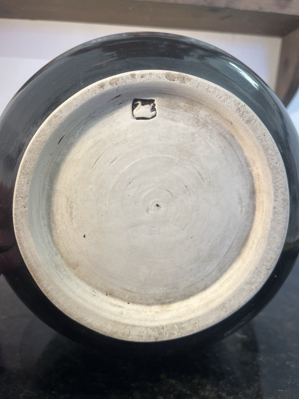 Studio Pottery Lidded Jar Tenmoku Glaze Stoneware Storage Pot