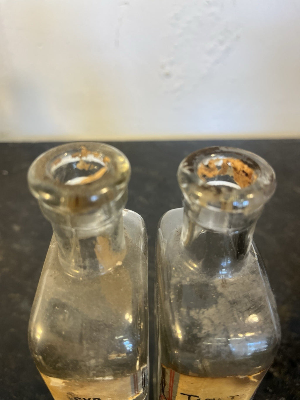 Poison Apothecary Bottles Glass Chemist Pharmacy Labels Pair