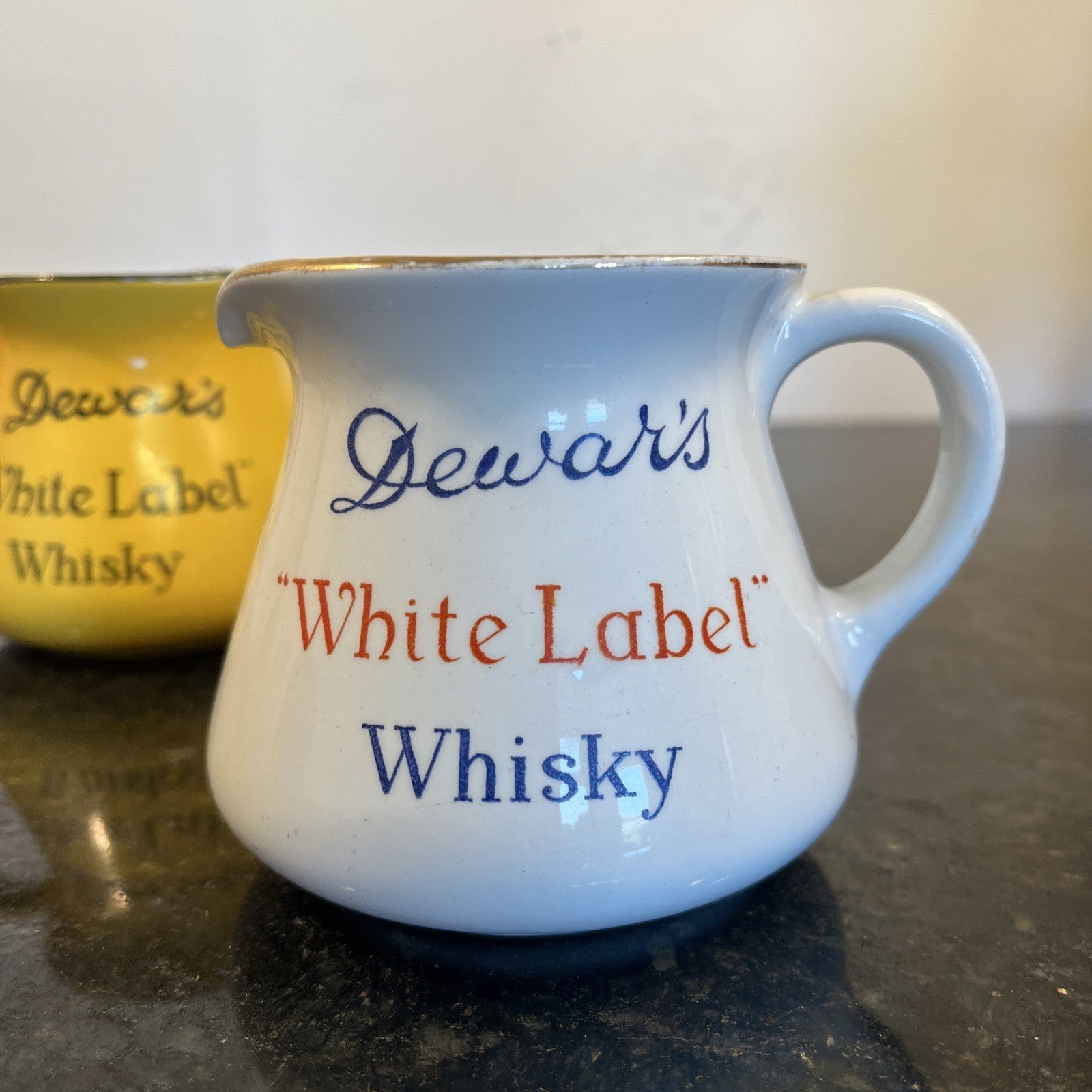 Vintage Dewar’s White Label Whisky Advertising Water Jugs Minton & John Maddock Pair