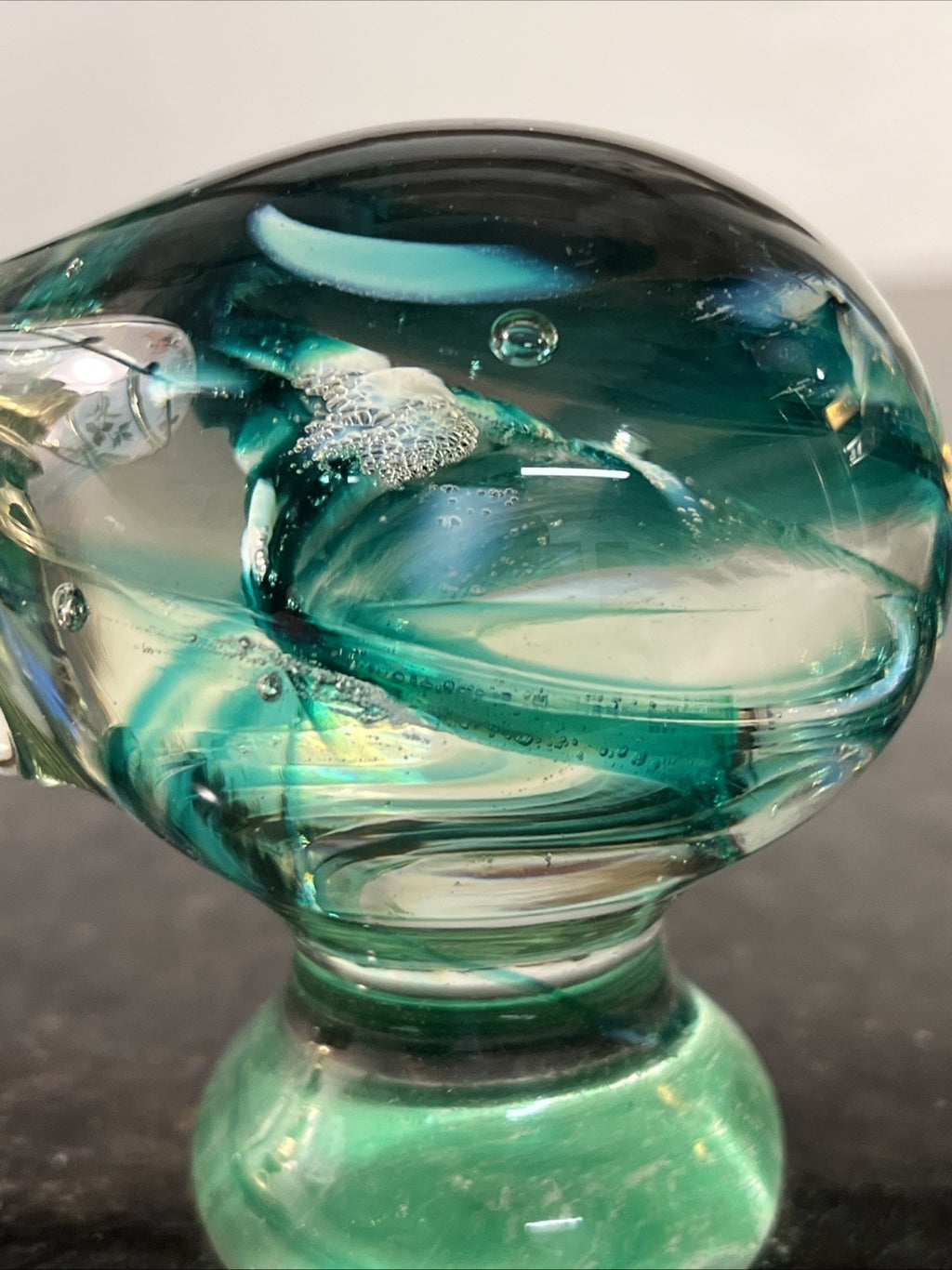 Hokitika Glass Kiwi Bird Paperweight Hand Blown New Zealand Art Glass