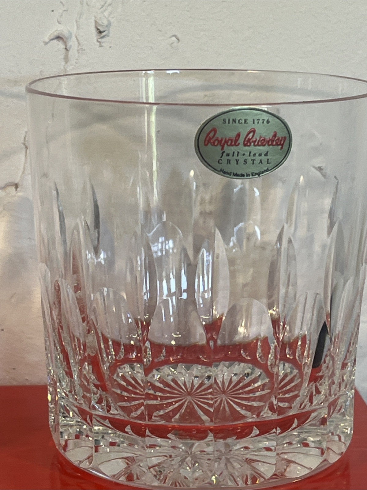 Royal Brierley Opera Old Fashioned Whisky Tumblers Boxed Pair Lead Crystal