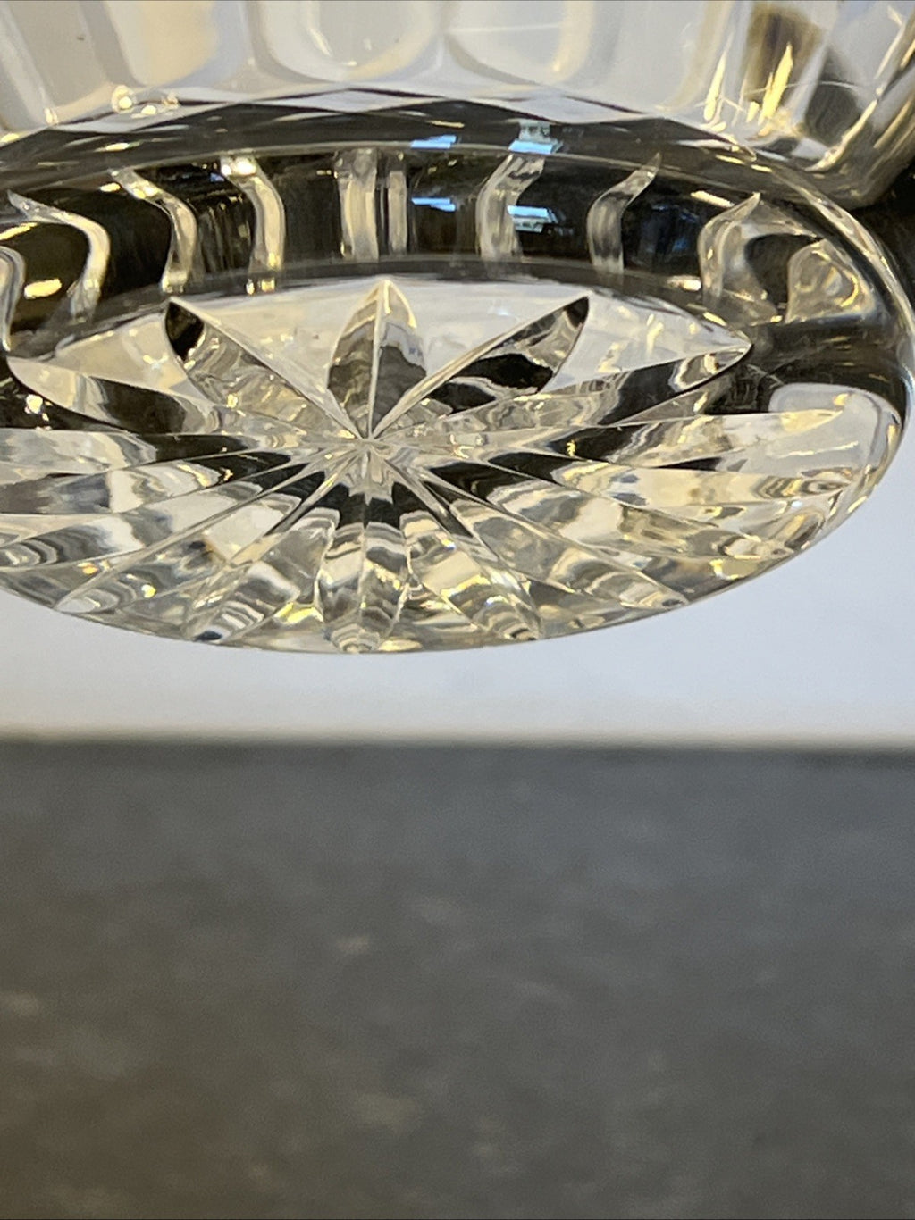 Rogaska Gallia Crystal Wine Decanter Diamond Cut Etched Floral Stopper Slovenia