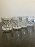 Royal Doulton Cut Crystal Whisky Tumblers Set 4 Heavy Diamond Fan Glasses