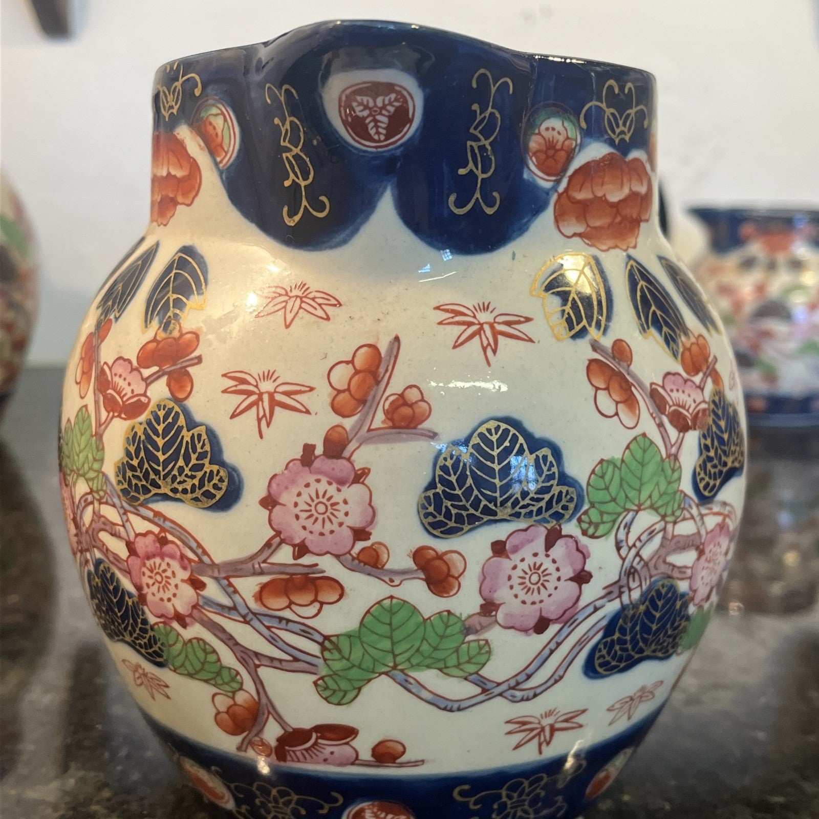 Victoria Ware Imari Style Graduated Ironstone Jugs Set of 4 Staffordshire England