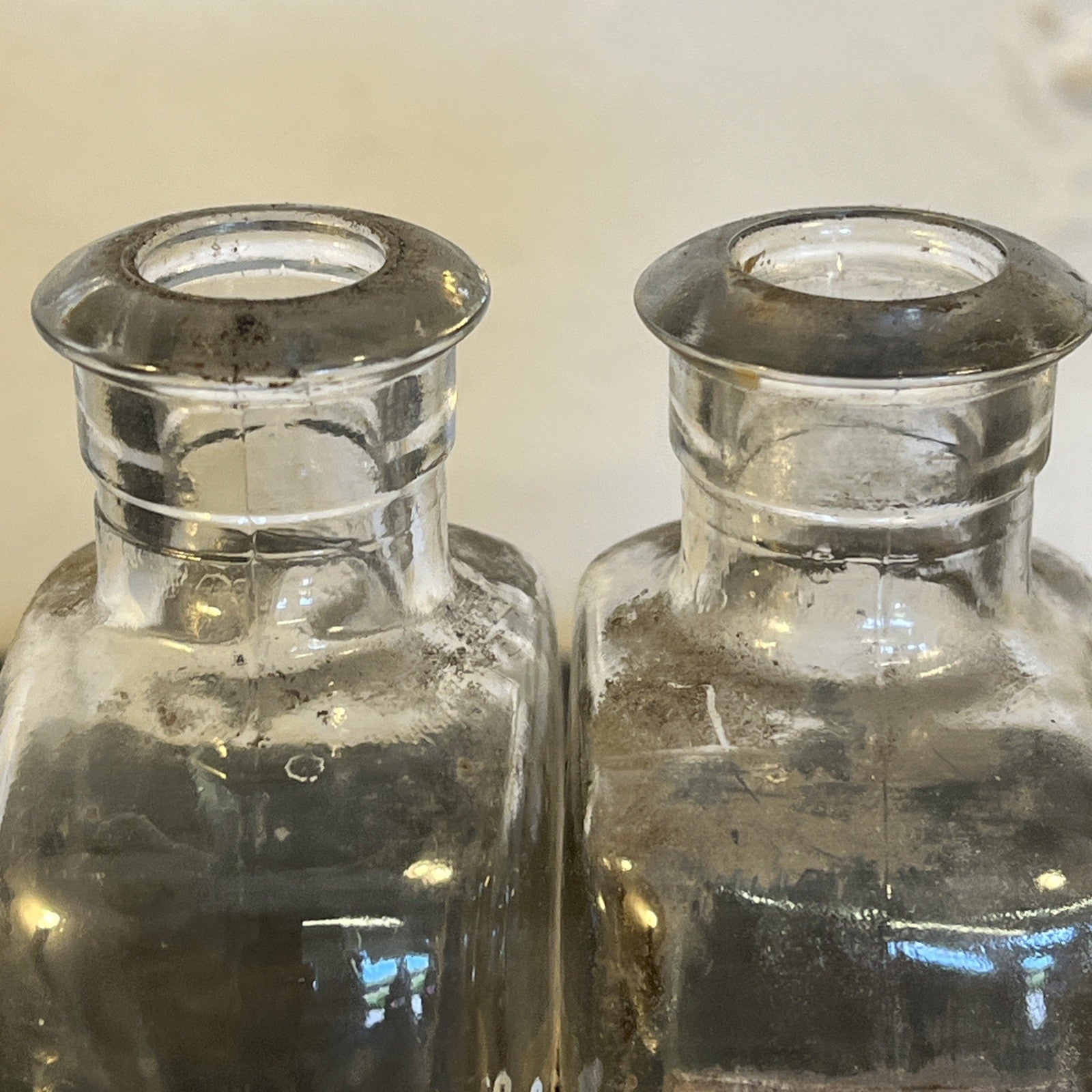 Antique Apothecary Bottles Original Pharmacy Labels Glass Chemist Mixed Set of 5