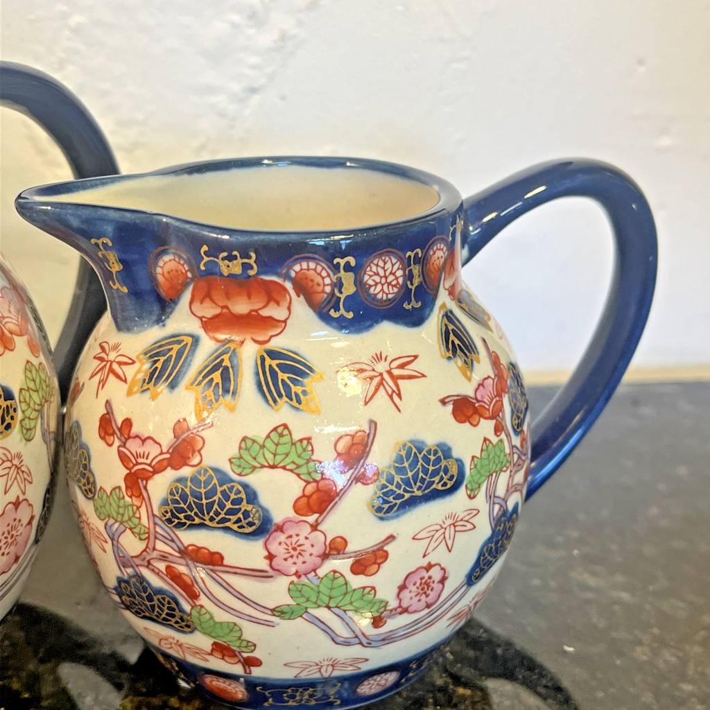Victoria Ware Imari Style Graduated Ironstone Jugs Set of 4 Staffordshire England