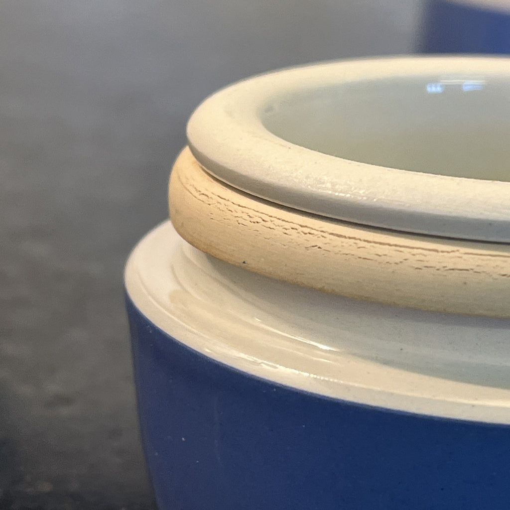 TG Green Cornishware Judith Onions Flour Dredger Blue White Kitchenware