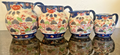 Victoria Ware Imari Style Graduated Ironstone Jugs Set of 4 Staffordshire England