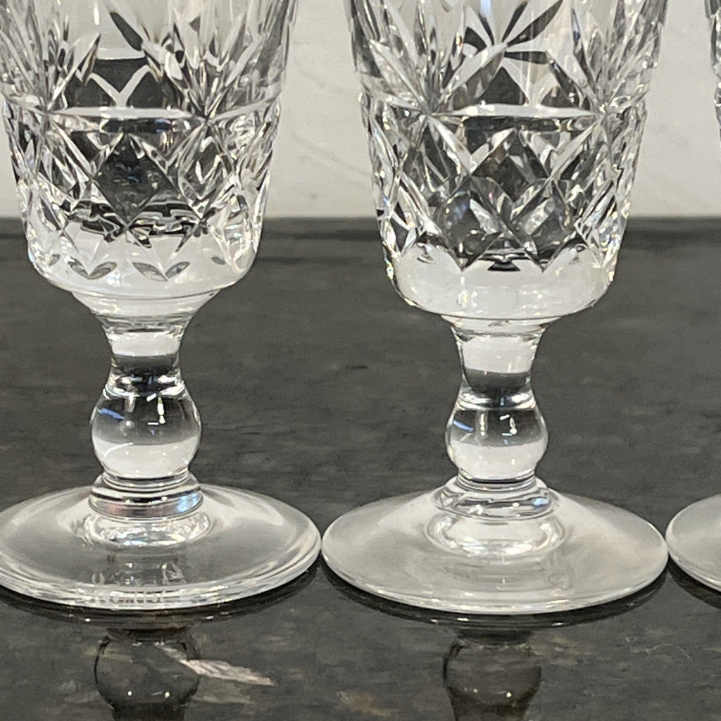 Set of 6 Royal Brierley Cut Crystal Liqueur Glasses England