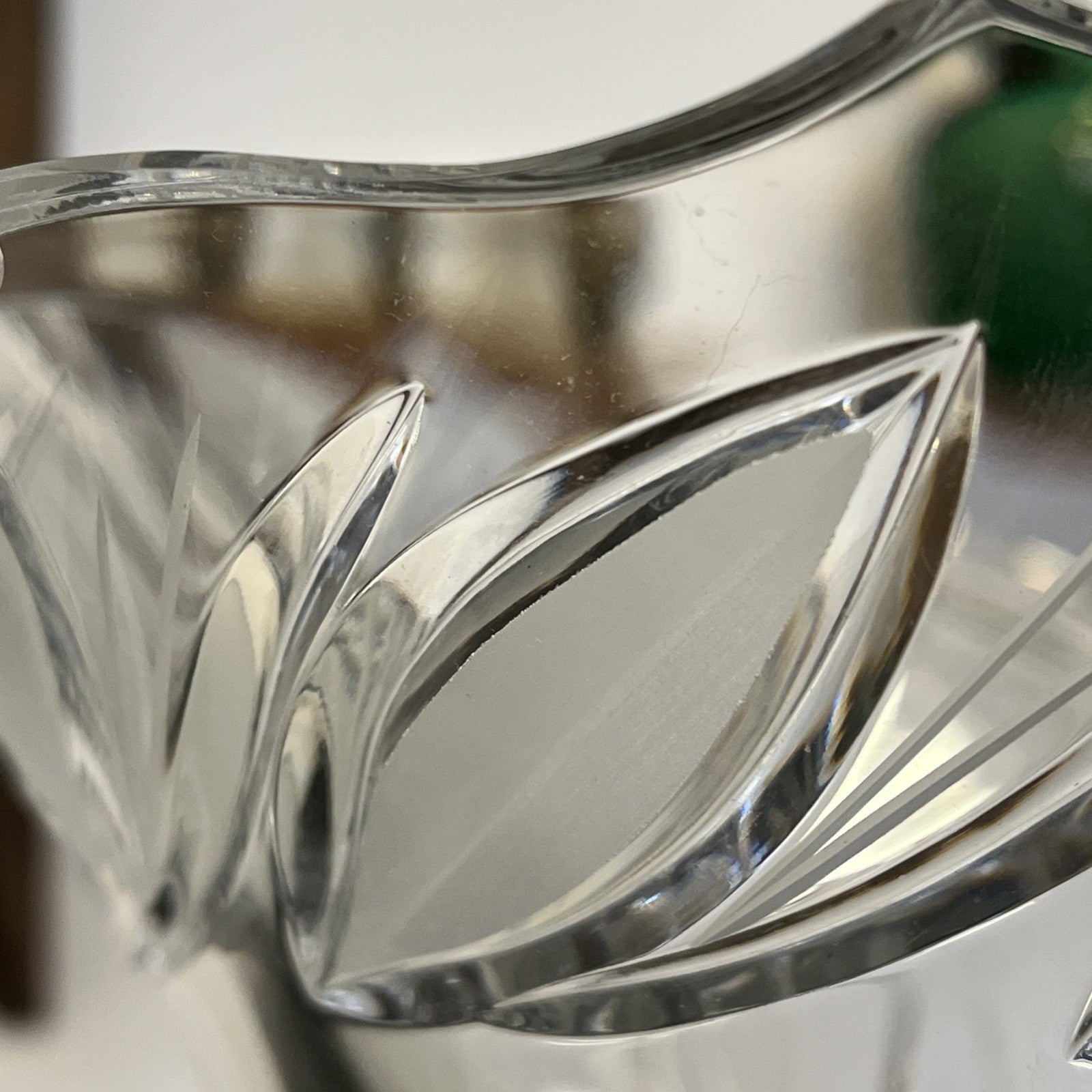 Ajka Crystal Vase Lead Crystal Hungary Large Cut Glass Flared Vase Original Labe