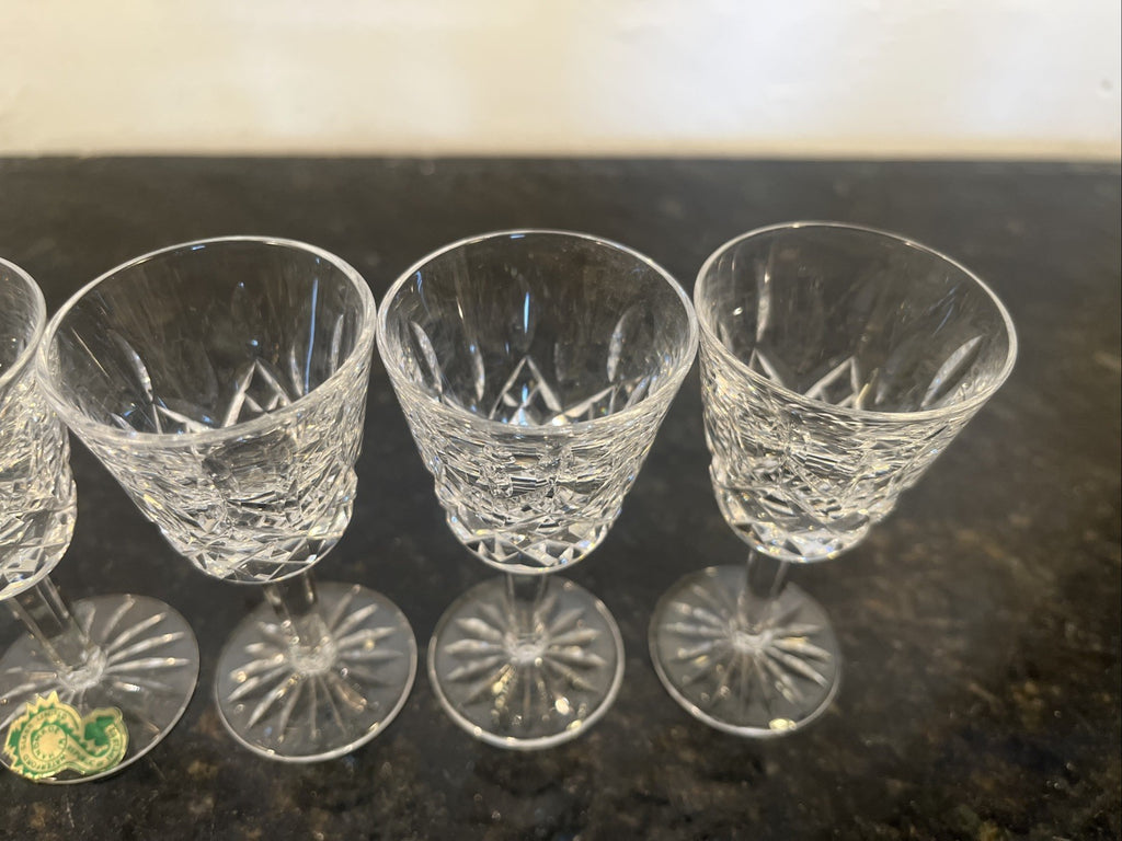 Waterford Lismore Crystal Cordial Glasses Set 6 Cut Crystal Ireland