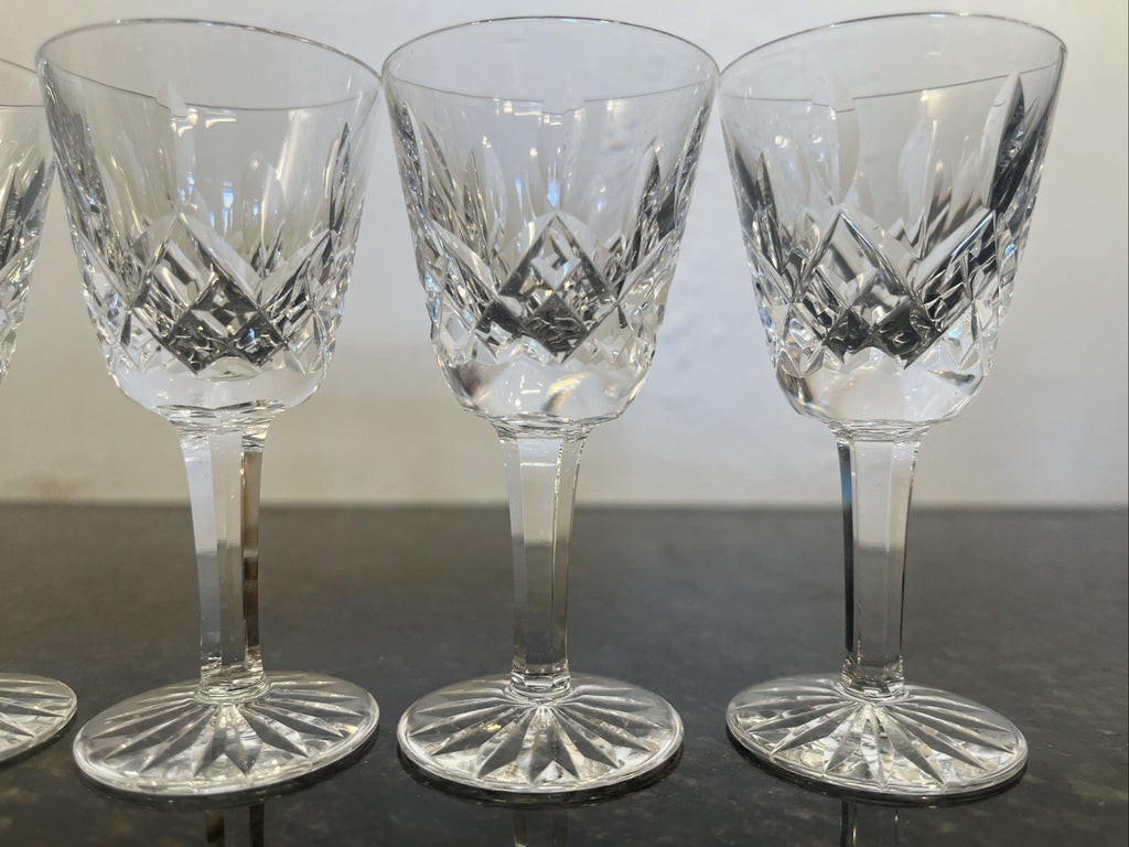 Waterford Lismore Crystal Cordial Glasses Set 6 Cut Crystal Ireland