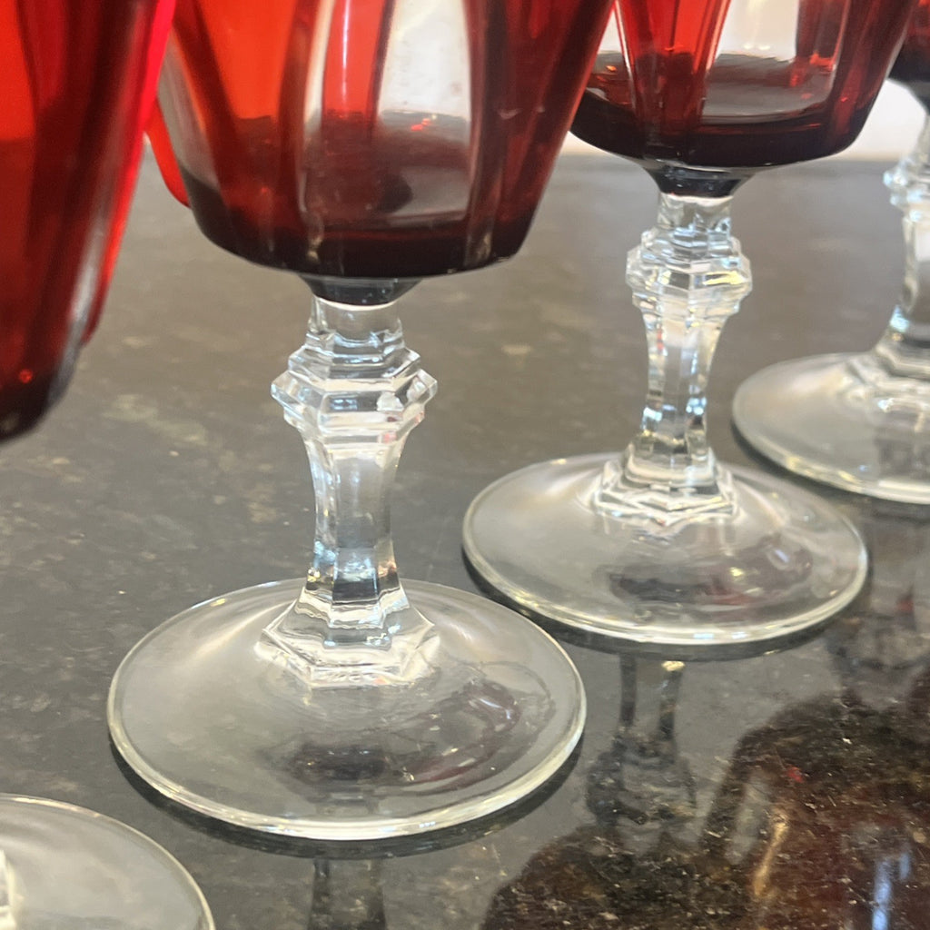 Cristal d’Arques Durand Gothic Ruby Red Wine Glasses Set Of Six