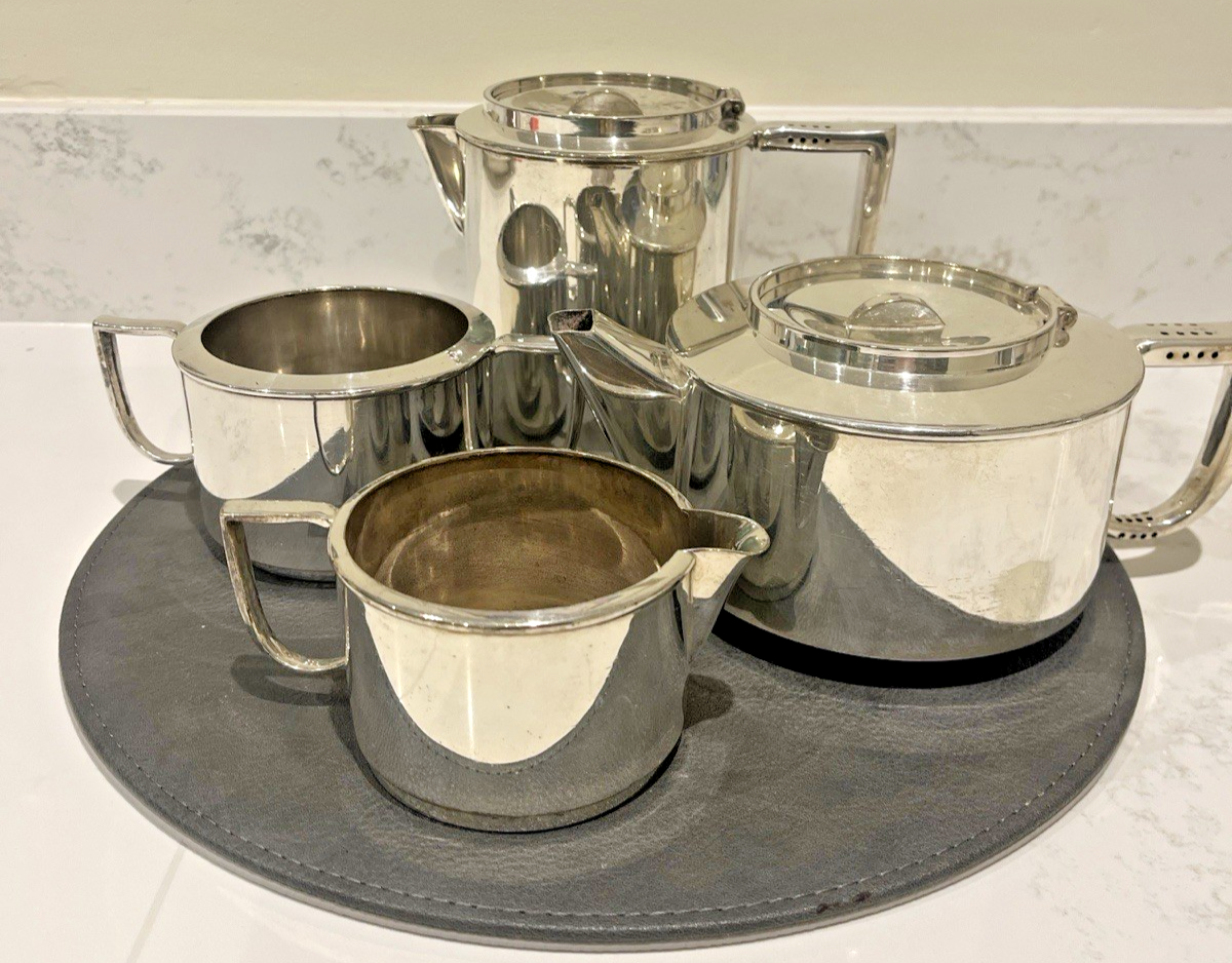 Vintage Easi Nest Stackable EPNS Tea & Coffee Set Mid Century Silver Plate