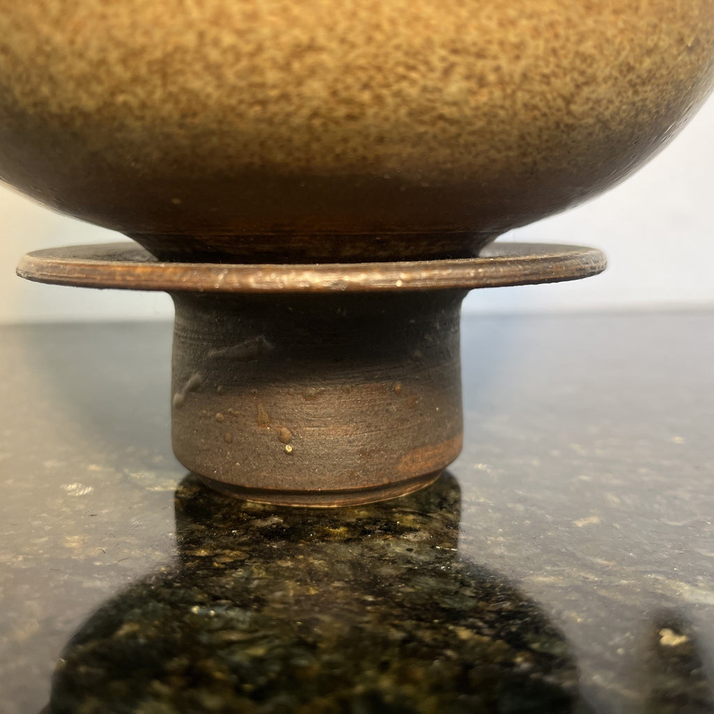Wilkes Studio Pottery Stoneware Vase Lamp Base Earth Tone Glaze