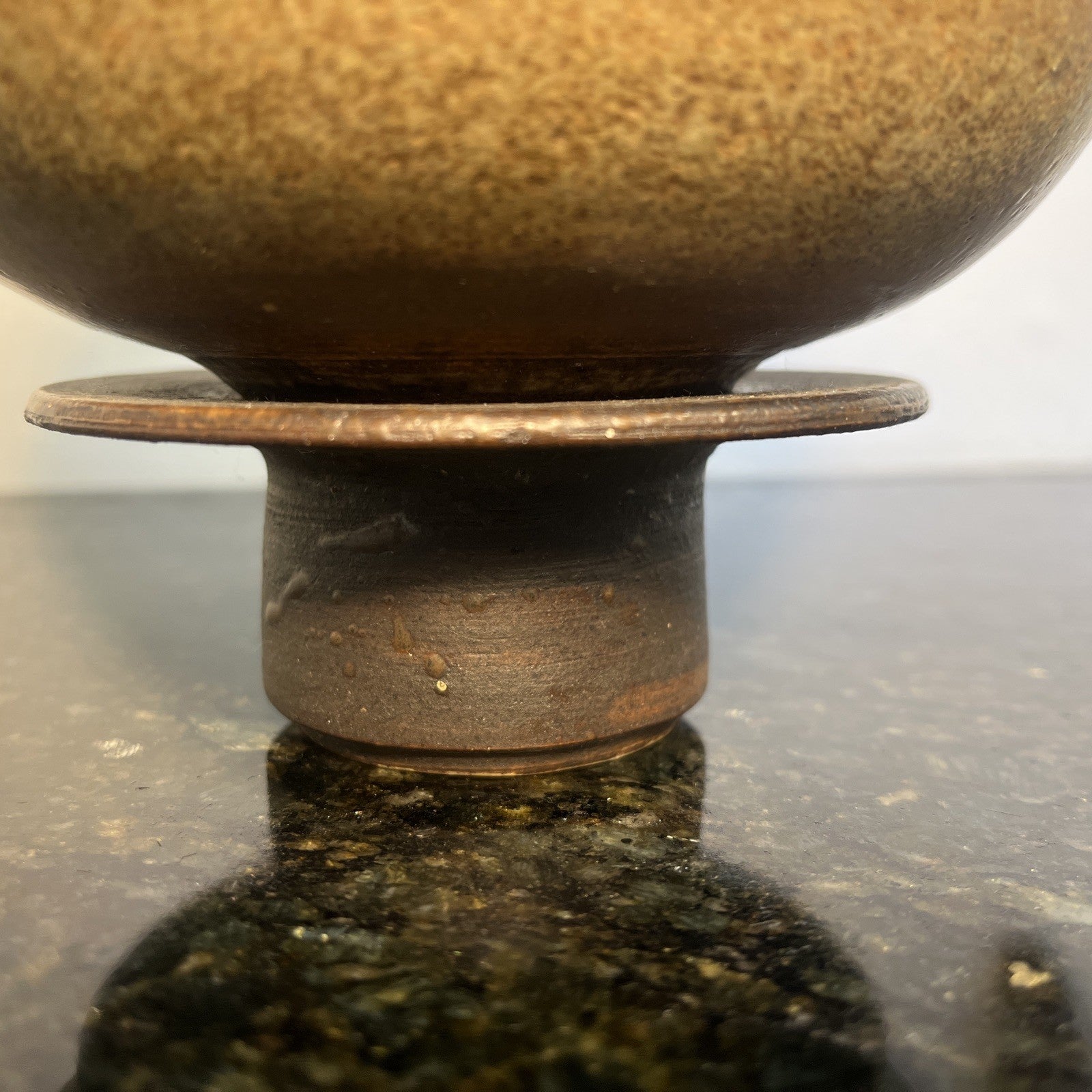 Wilkes Studio Pottery Stoneware Vase Lamp Base Earth Tone Glaze