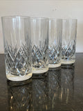 Georgian Style Crystal Highball Glasses Set 4 Cut Lead Crystal Tumblers