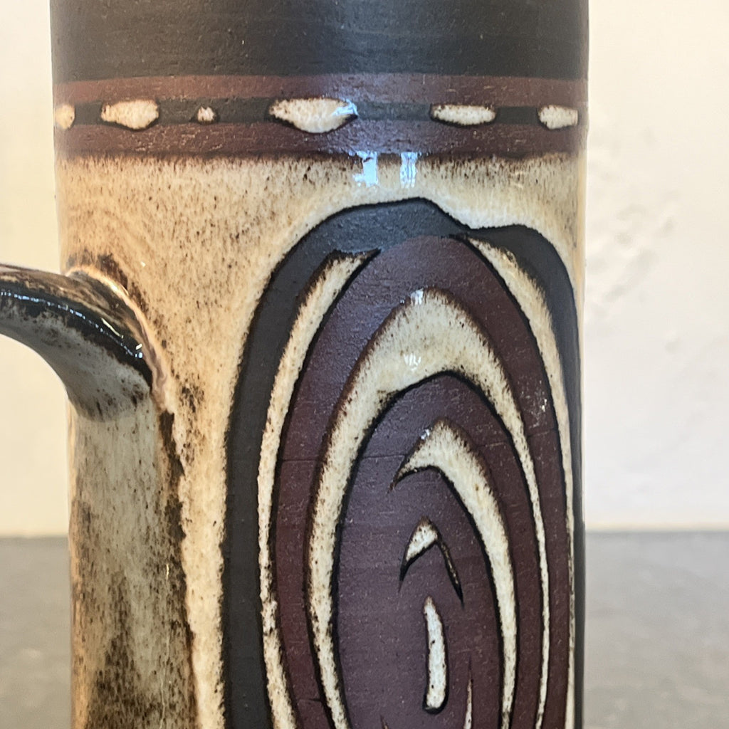 Briglin Studio Pottery Coffee Pot Spiral Design London Studio Pottery