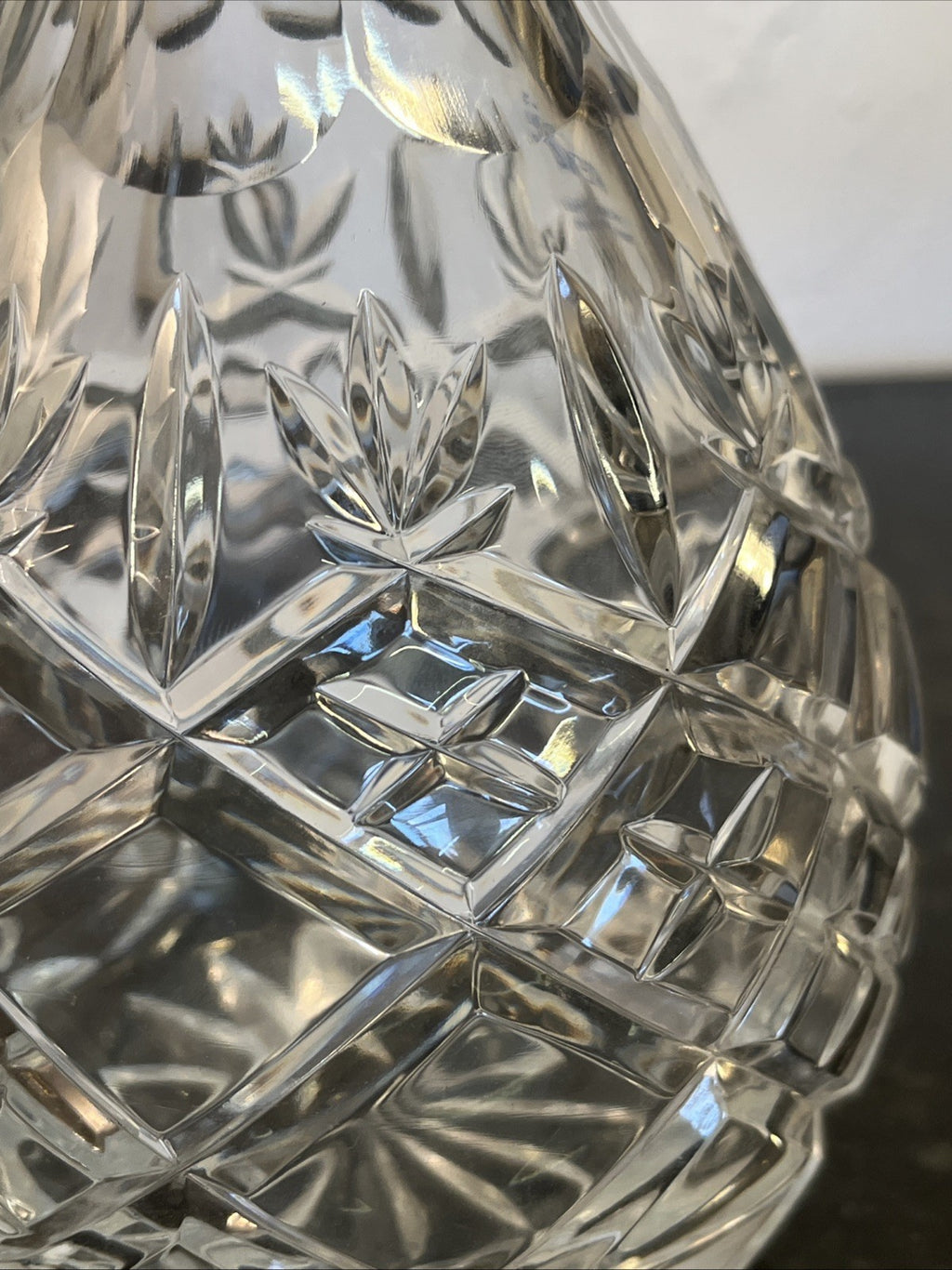 Lead Crystal Decanter Irena Poland Cut Glass Whisky Brandy Wine with Stopper