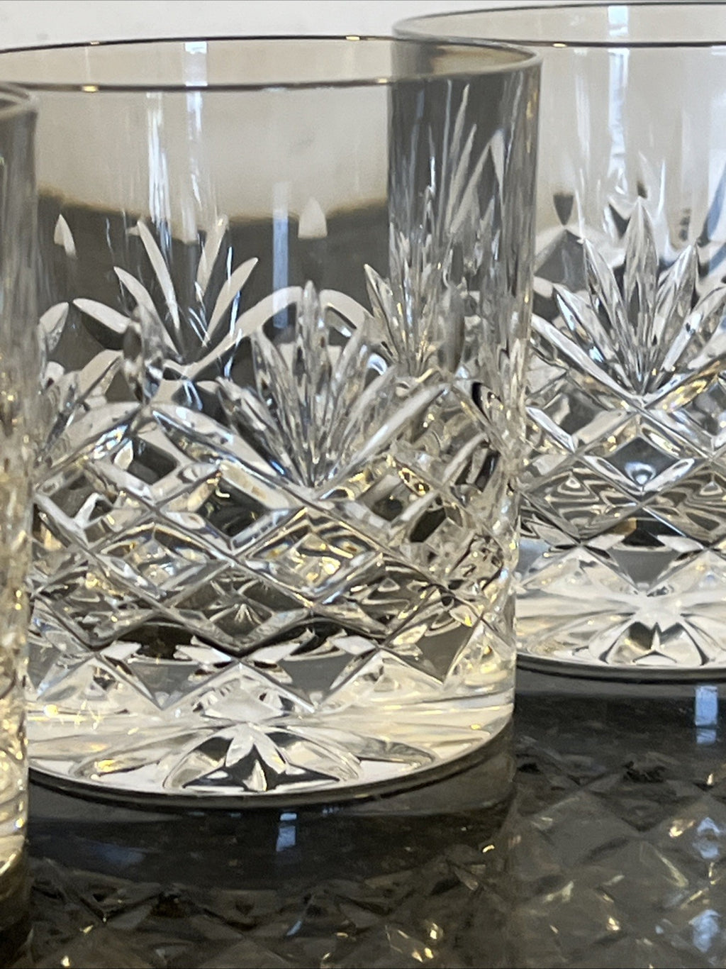 Edinburgh Crystal Whisky Tumblers Set of 4 Cut Crystal Old Fashioned Glasses