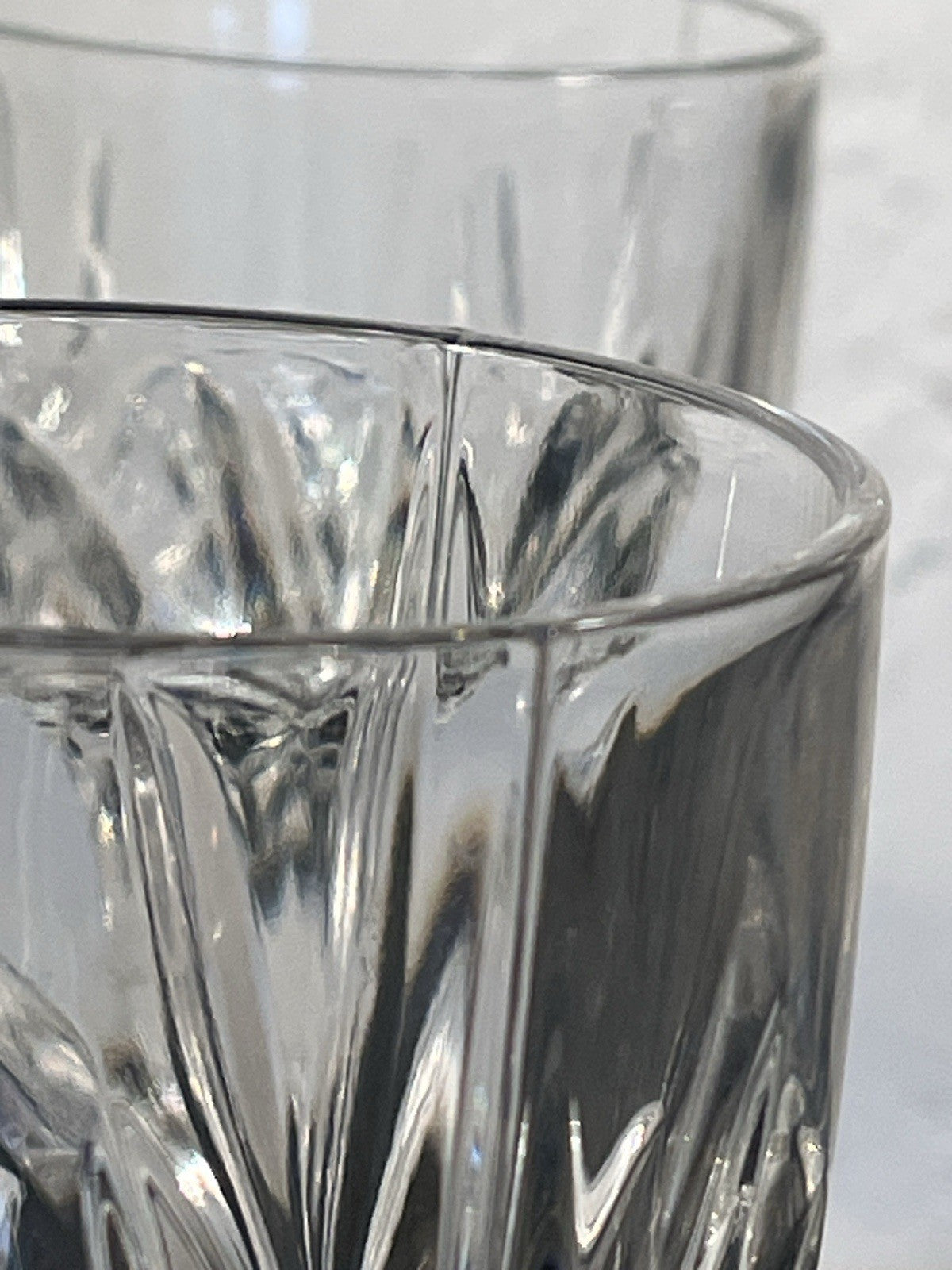 Vintage Cut Crystal Wine Glasses Set Of 4 Diamond And Fan Pattern Stemware