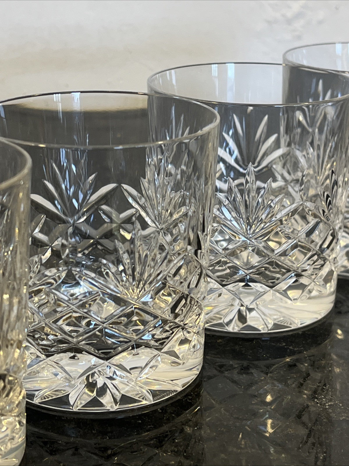 Edinburgh Crystal Whisky Tumblers Set of 4 Cut Crystal Old Fashioned Glasses