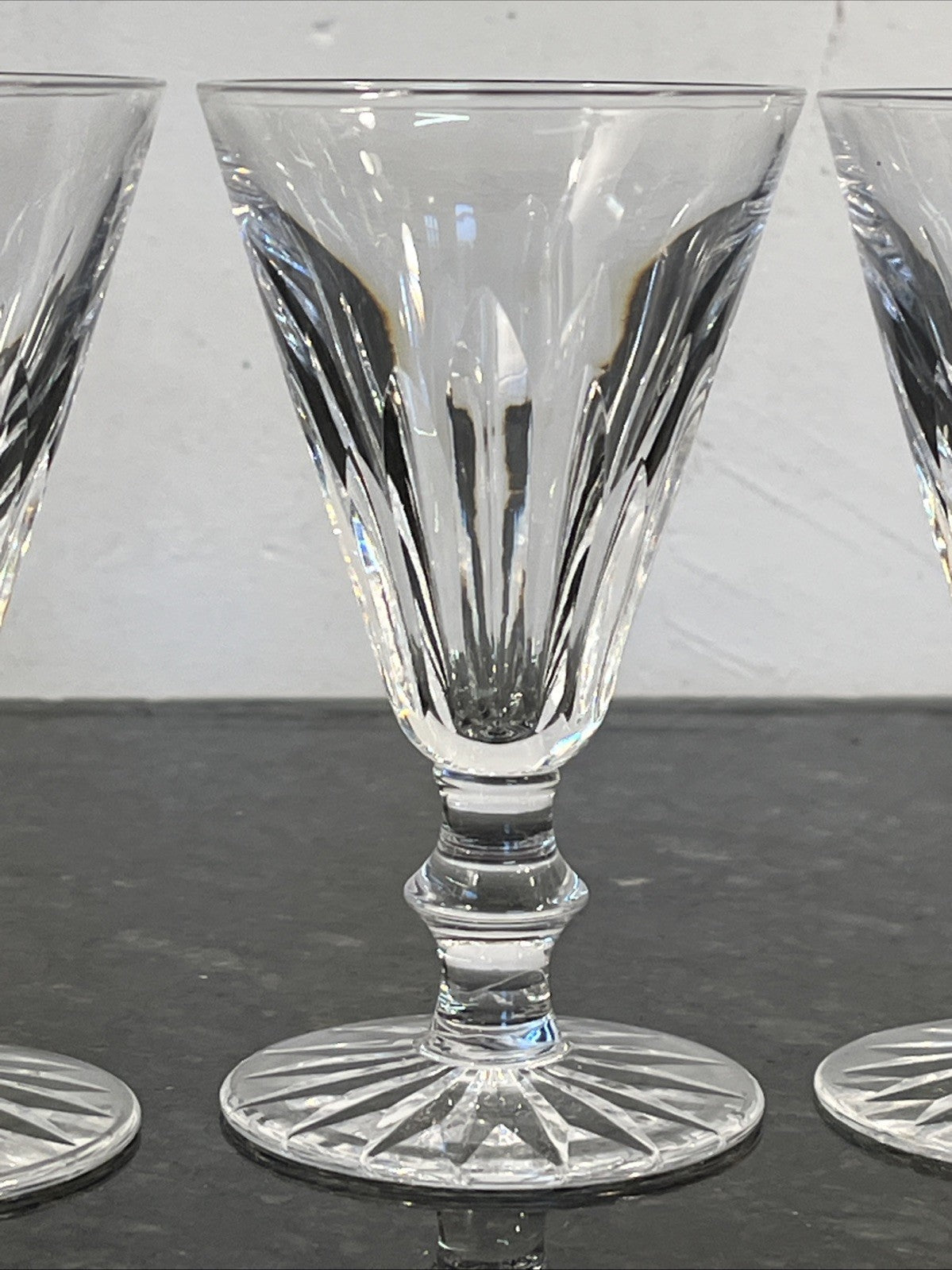 Waterford Crystal Eileen Sherry Glasses Set Of 3 Cut Crystal Ireland