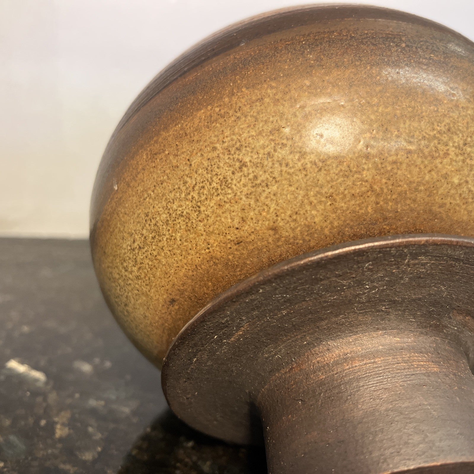 Wilkes Studio Pottery Stoneware Vase Lamp Base Earth Tone Glaze