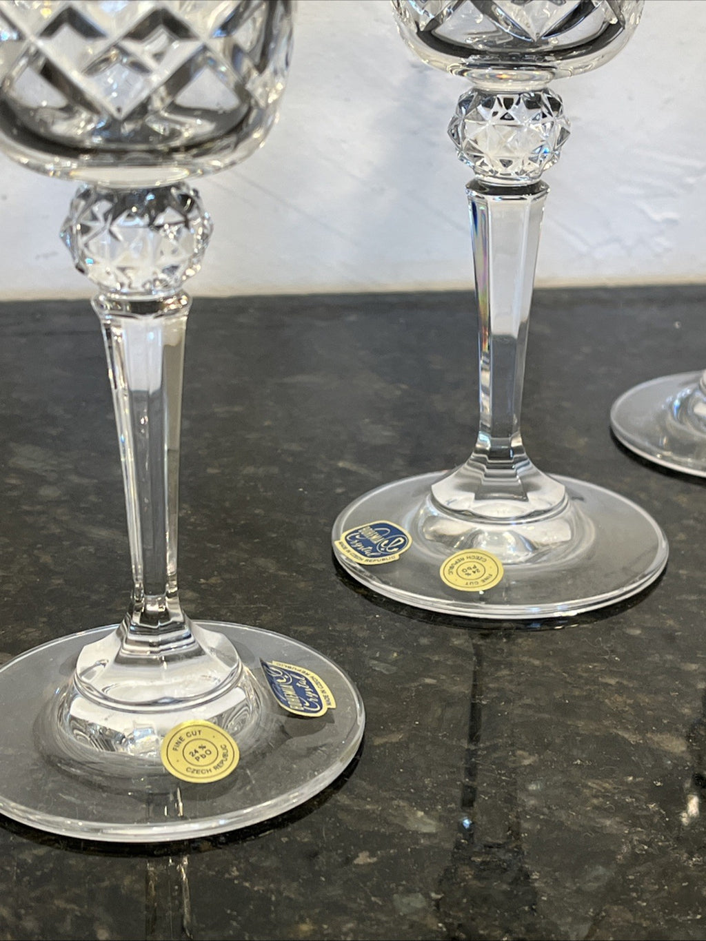 Bohemia Crystal Wine Glasses Cut Lead Crystal Goblets Set