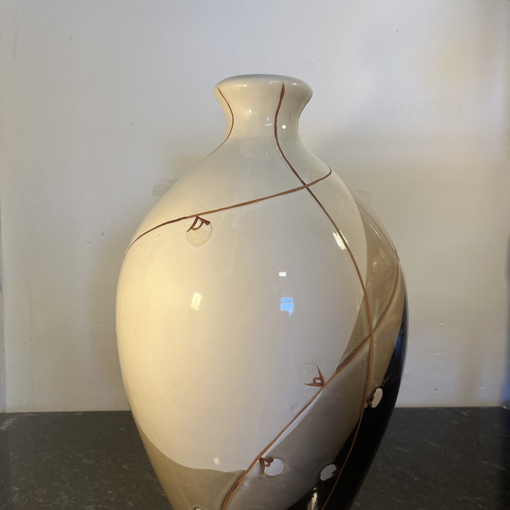 Large Studio Pottery Vase Oriental Ceramic Floor Vase Japanese Style Blossom
