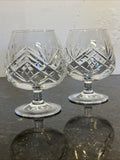 Royal Doulton Juliette Crystal Brandy Glasses Pair Cut Lead Crystal England