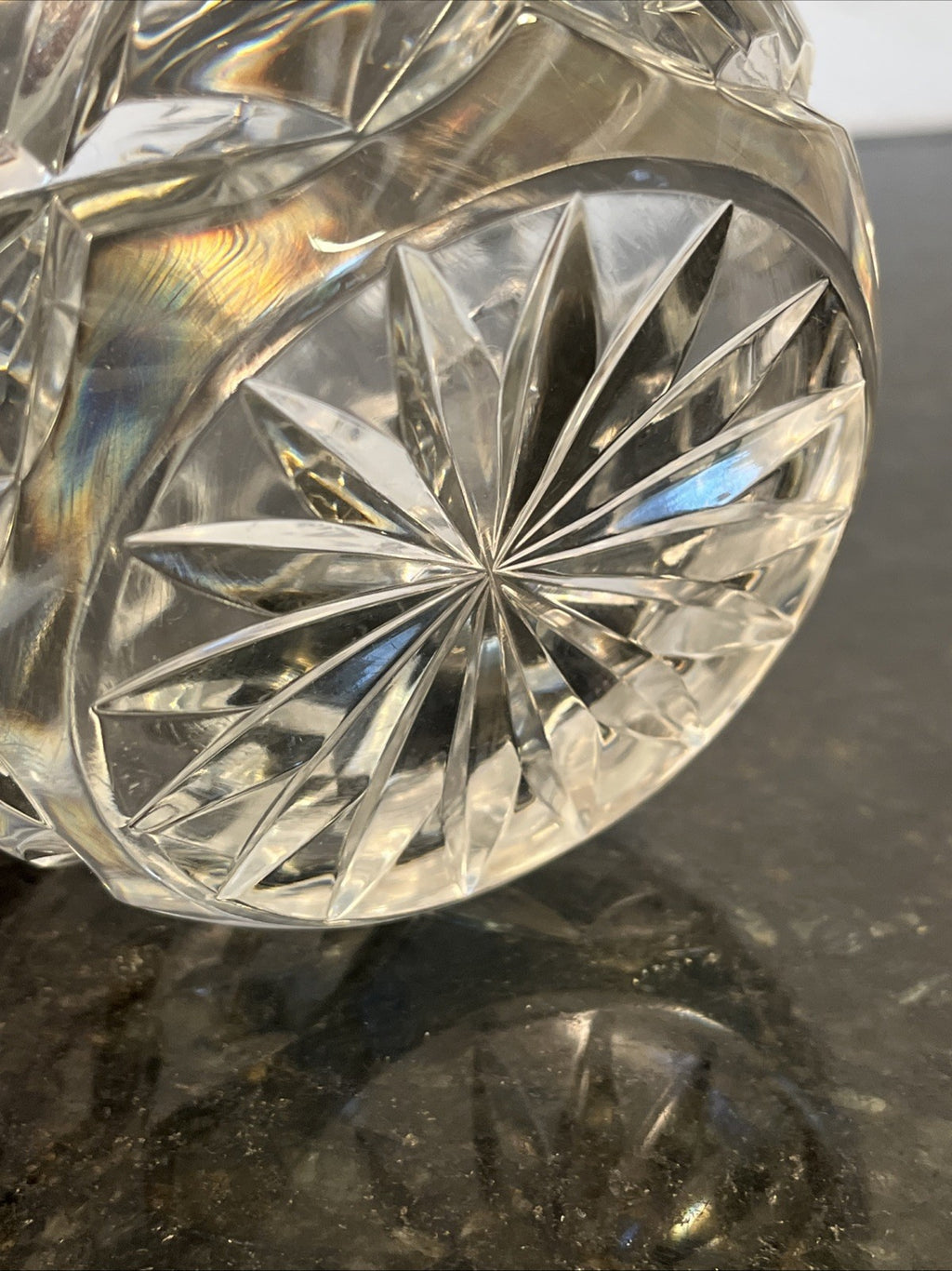 Lead Crystal Decanter Irena Poland Cut Glass Whisky Brandy Wine with Stopper