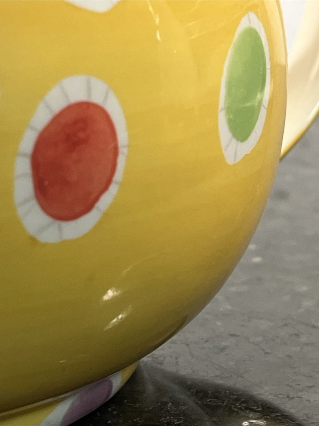 Whittard Large Yellow Polka Dot Teapot Hand Painted Ceramic Kitchen Tea Pot