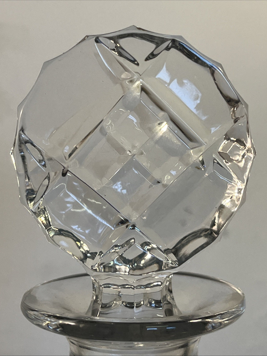 Moon Flask Crystal Decanter Irena Poland 24 Lead Cut Glass Stopper