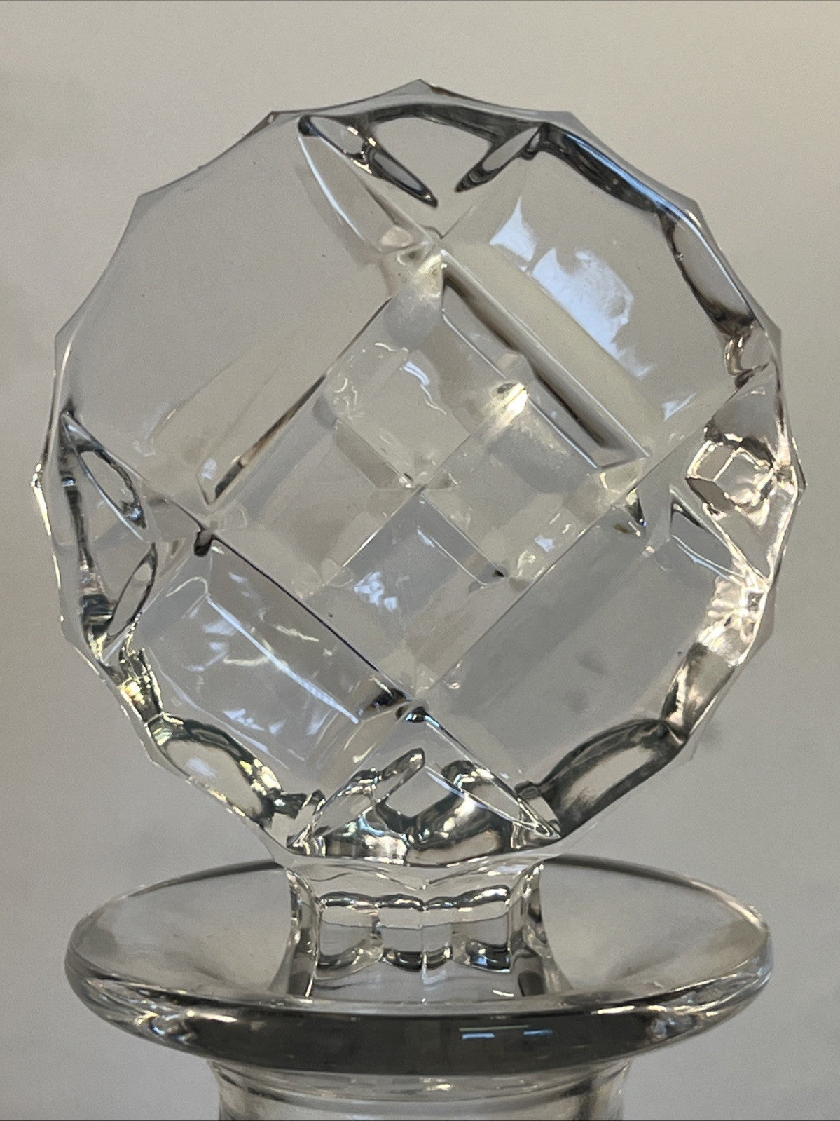 Moon Flask Crystal Decanter Irena Poland 24 Lead Cut Glass Stopper