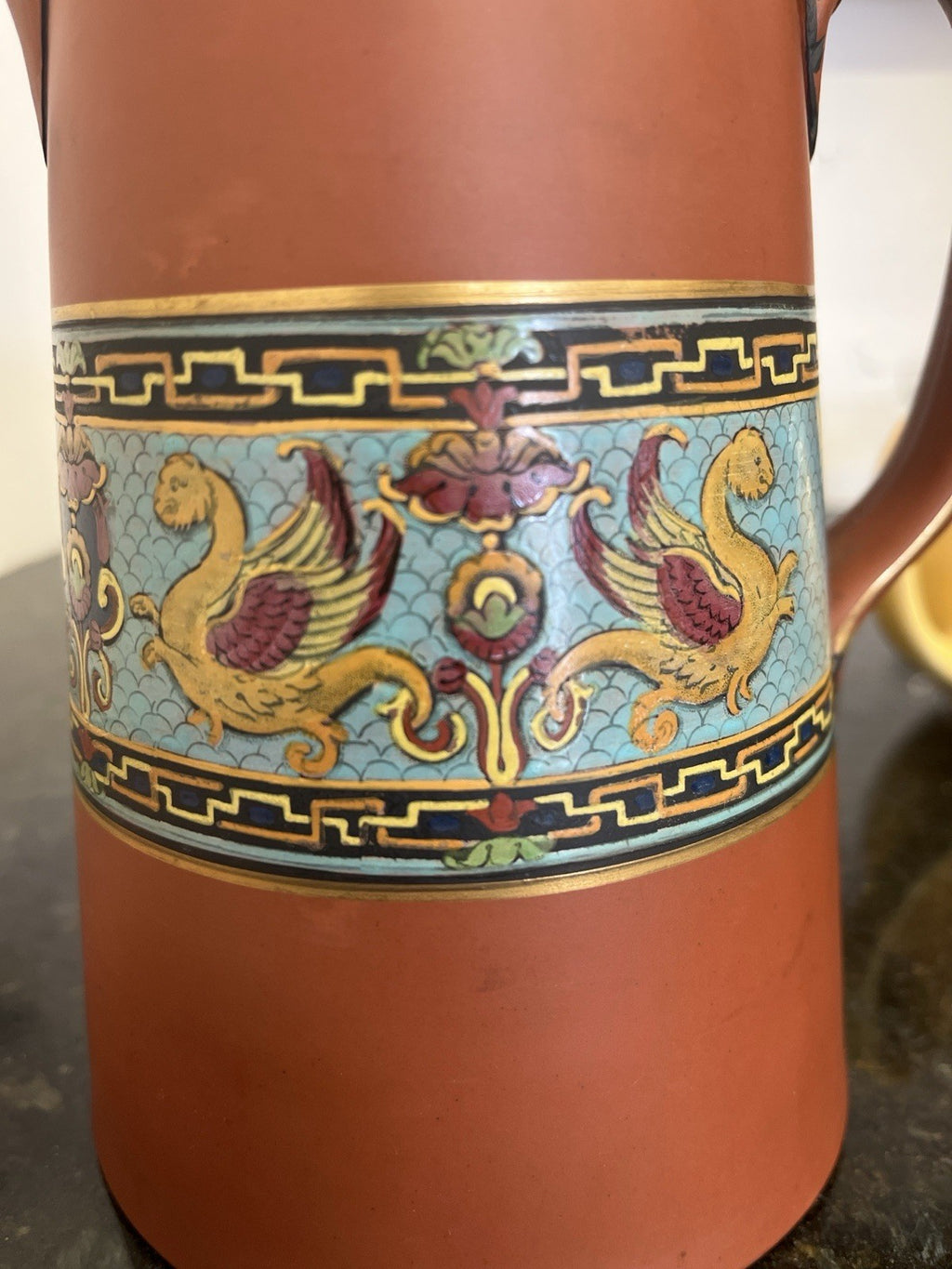 Watcombe Terracotta Jug Clarke Patent Lid Griffin Dresser Style