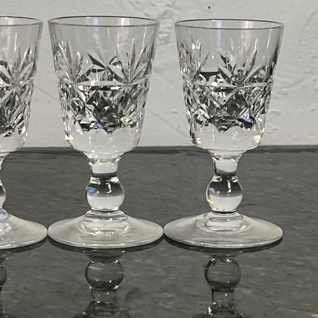 Set of 6 Royal Brierley Cut Crystal Liqueur Glasses England